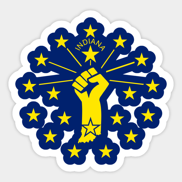 Indiana Power Flag Sticker by mubays